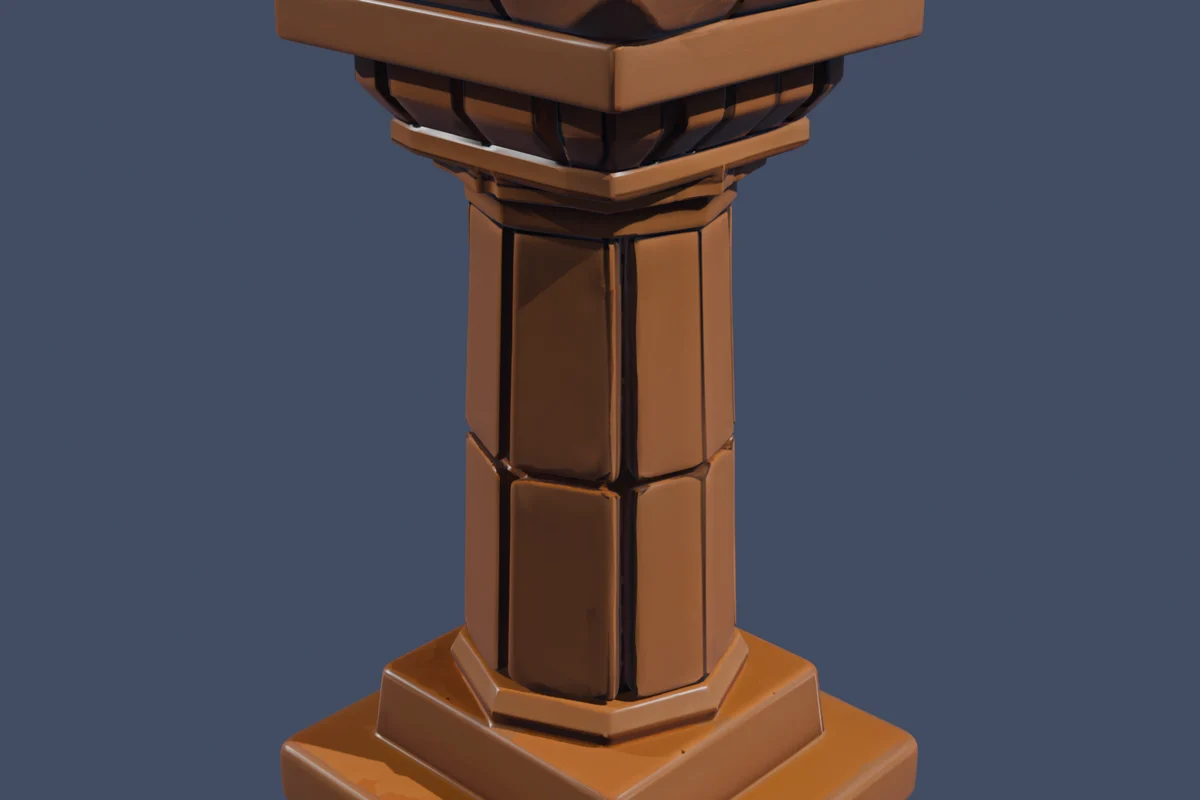 Close-up of the Jungle Ruins temple pillar, from the original model render.