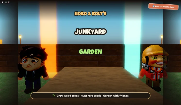 Hobo and Bolt characters beside the Junkyard Garden title.