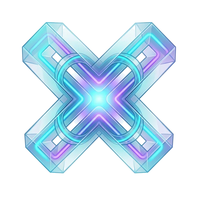 Xattix’s official faceted blue and purple X logo.
